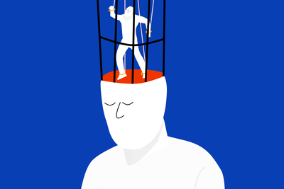 A little figure is trapped in it's own mind.  : topics / ADHD,Executive Dysfunction