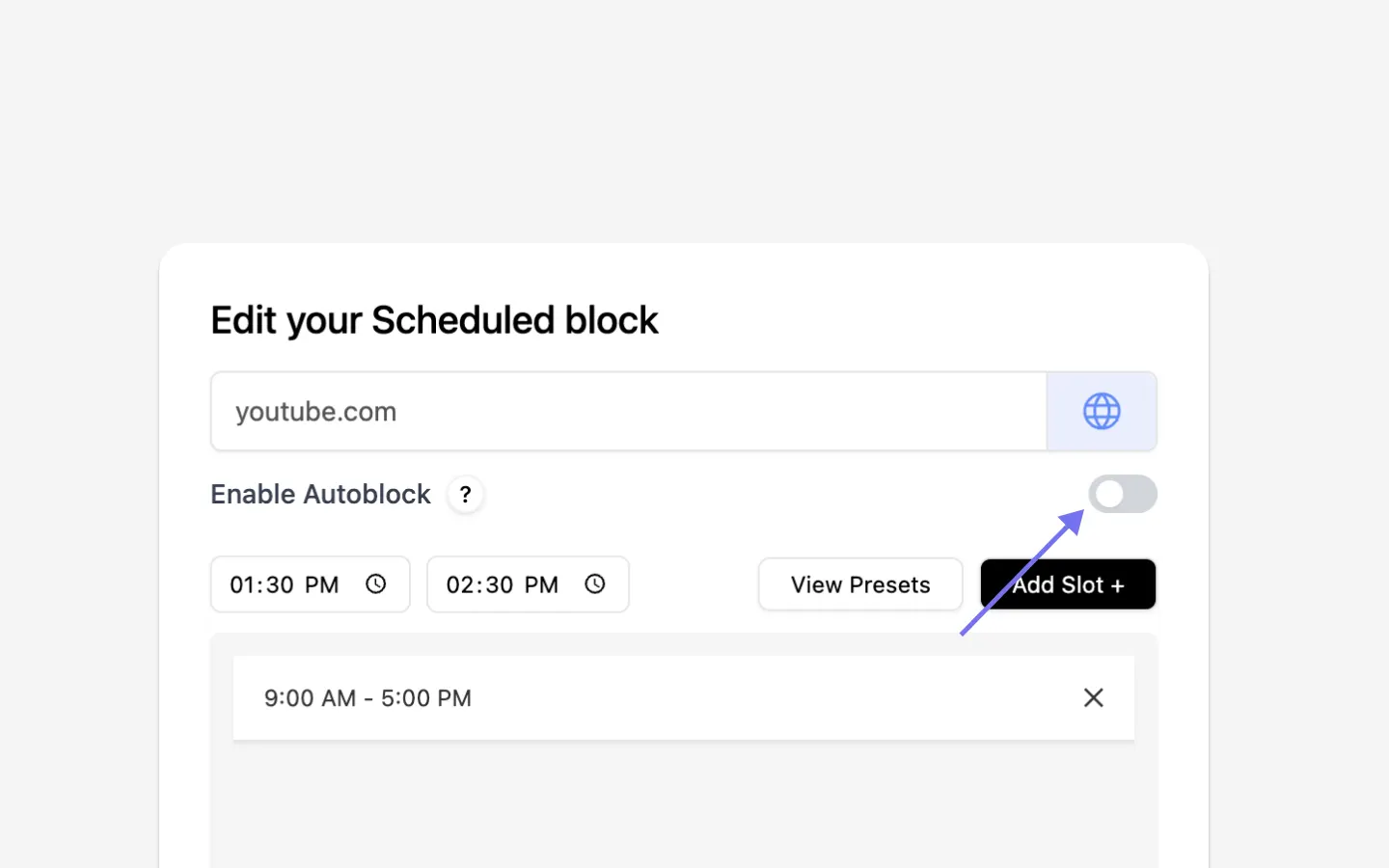enable autoblock